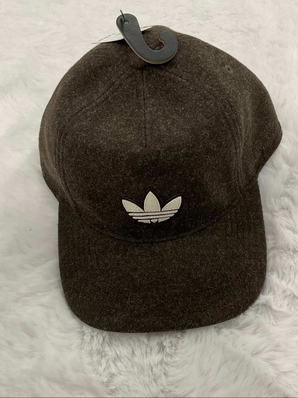 adidas Unisex Dark Brown Trefoil Wool Cap